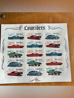 🔥RARE 🚨LOWRIDER FOREVER STAMPS COMPLETE SHEET LIMITED MADE🔥